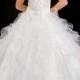 A line Halter Organza White Beading Floor Length Girl Pageant Dress