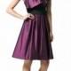 Purple A-line Knee-length One Shoulder Dress