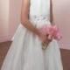 Ball Gown Style Jewel Neckline Floor Length Skirt Organza White Flower Girl Dress