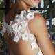 Feather and flower wedding dress