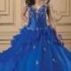 Ball Gown Spaghetti Straps Embroidery Sleeveless Floor-length Organza Dress