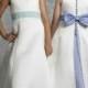 Bateau Satin A Line Sash Simple Style Affordable Flower Party Dress