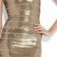 Sleeveless V Neck Sequin Bandage Dress Antique Gold Cheap
