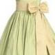 A Line Bow Sash Satin Common Ruffles Perfect Customzied Girls Junior Bridesmaid Dress, Flower Girl Dresses - 58weddingdress.com