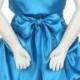 Satin Knee Length Ruffles Beading Customized Flowergirl Dresses With Wrap, Flower Girl Dresses - 58weddingdress.com