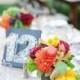 Colorful DIY Nail And String Table Numbers 