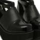 Elegant Style Fish Mouth Waterproof Hollow Out Hight Heel Sandal Black Black SD0217