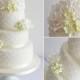 Wedding Cake With White & Green Sugar Flowers