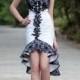 Asymmetrical Sleeveless V-neck Taffeta Lace Prom Dress