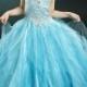 Halter Beading Tulle Satin Girl Baby Blue Pageant Dress, Flower Girl Dresses - 58weddingdress.com