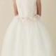 Satin Ball Gown Flower Trimed Fitted Perfect Customzied Flowergirls Dress, Flower Girl Dresses - 58weddingdress.com