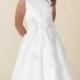 Satin And Lace BATEAU A Line Bow Sash White Formal Girls Party Dress, Flower Girl Dresses - 58weddingdress.com