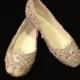 Chaussures de mariage nuptiale embelli Appartements perlé Strass main