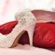 Mode Floral main des chaussures de mariage avec strass coloré Talons Taille 31 à 42