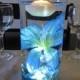 Ocean Blue Tiger-Lilien-Hochzeits-Mittel Kit Blau Marmor und LED-Licht