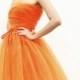 Тюль чай длина юбки эластичный пояс тюль принцесса юбка туту свадьбы юбка в оранжево - NC508