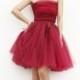 Tulle Skirt Short Tutu Skirt Elastic Waist Tulle Tutu Princess Skirt Wedding Skirt In Cherry - NC508