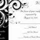 Black  White Reverse Swirl Wedding RSVP Postcard