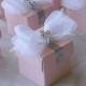 24 Girl's Pink Baptism, Communion Silver Cross And Bow Favor Box, Candy Holder