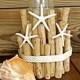 Nautical Driftwood Candle Holder W/Rope And Starfish
