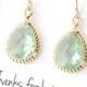 Prasiolite Green / Gold Bridesmaid Earrings - Light Green Earrings - Light Mint Green Earing - Bridesmaid Jewelry - ER1