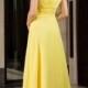 [US$ 119.99] A-Line/Princess V-neck Floor-Length Chiffon Bridesmaid Dress With Ruffle (007027160)