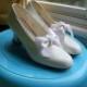 Alan Pinkus Leather Wedding Bridal Shoes Size 6, Pearly White, Fab Condition