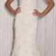 Modern Trousseau - Fall 2012 - Sleeveless Lace Sheath Wedding Dress With A V-Neckline