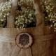 Leinwand-Blumen-Mädchen-Korb mit Holz Medaillon
