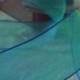 Jewel Tone Blue Ice With Green Organdy Ribbon Wired 1.5" Wide 9 Yds