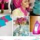 Fuchsia Pink and Teal Color Palette. 