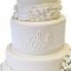 Lace Detail And Ruffle Wedding Cake » Spring Wedding Cakes