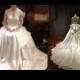 Klassische Weinlese-Spitze Ärmel Kathedrale Zug Herzogin Satin Brautballkleid / Hochzeitskleid