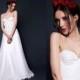 Silk Hand Gathered Bustier Gown With Alencon Lace