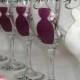 Hand Painted Personalized Bridesmaid Dress Wine Glasses - GIFT WRAPPING AVAILABLE