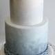 Двухуровневая Blue Ombre Свадебный Торт - Акварель Свадебный Торт Вдохновленные Океаном