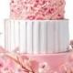 Un gâteau de mariage rose de fleurs de cerisier - Un gâteau de mariage rose de fleurs de cerisier