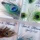 Peacock Wedding Favors - Personalized Magnets - 1 Inch Square Glass - Birthday, Wedding, Shower Favors - 100 Magnet Favors