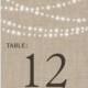Twinkle Lights Typography Table Number