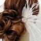 Flirty Frills Feather Flower Fascinator Hair Comb : F040 Made To Order