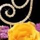 Renaissance Crystal Rhinestone Letter Wedding Cake Topper - Gold