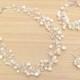 Ensemble de bijoux - collier de perles d'eau douce blanches, bracelet, boucles d'oreilles, bijoux de mariée, ensemble de bijoux 