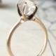 Rough Herkimer Solitaire Ring - 14K Yellow Gold