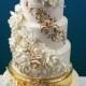 Белый И Золотой Свадебные Торты