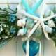 Beach Wedding Arch For Gazebo Or Trellis-BEACH WEDDING DECORATION-Blue Glass Heart Wedding Decoration-Starfish Beach Wedding Decor-Shells