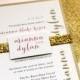 Glitter-Einladungen, Hochzeitseinladungen, Goldhochzeits-Einladungen, Goldhochzeits-, Glitter-Liner Umschlag - "Gold & Glitter" 