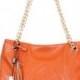 GUCCI Rust Orange Shoulder bag with Chain Straps