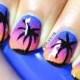 Palm Trees At Night Nails