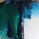 Black Turquiose Green TuTu Skirt Feathers