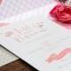 Modern Pink Letterpress Wedding Invitations